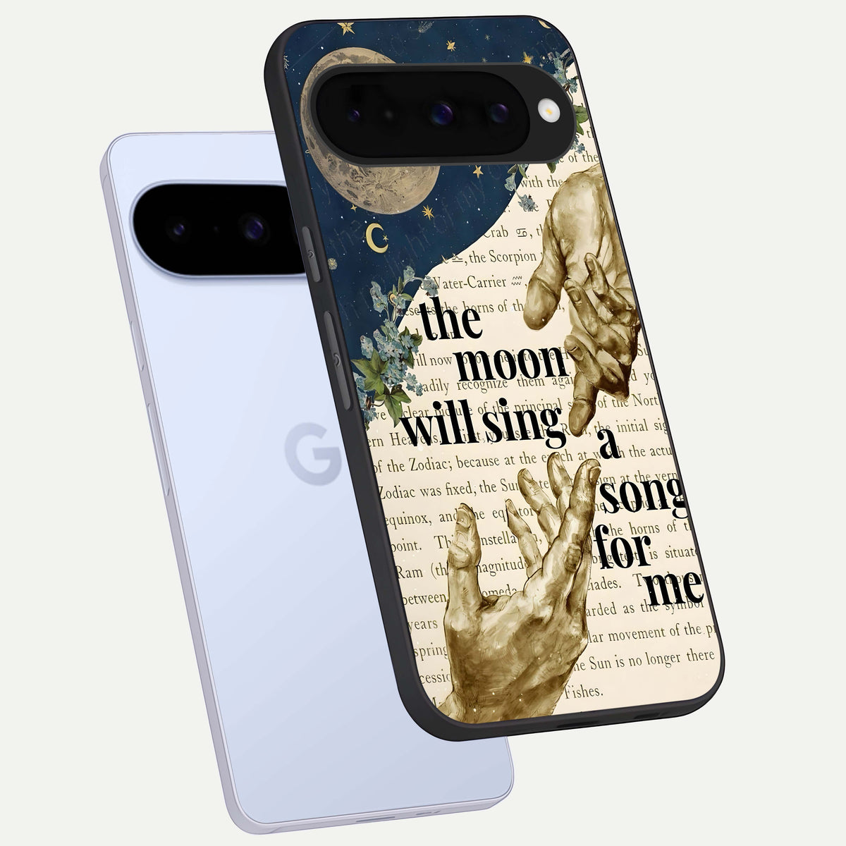  Aesthetic Divine phone case For Google Pixel 10 showing premium glass back cover with detailed artwork