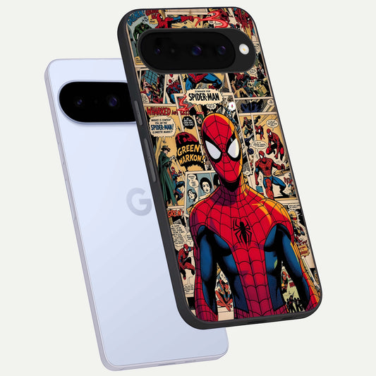  Aesthetic Spider phone case For Google Pixel 10 showing premium glass back cover with detailed artwork