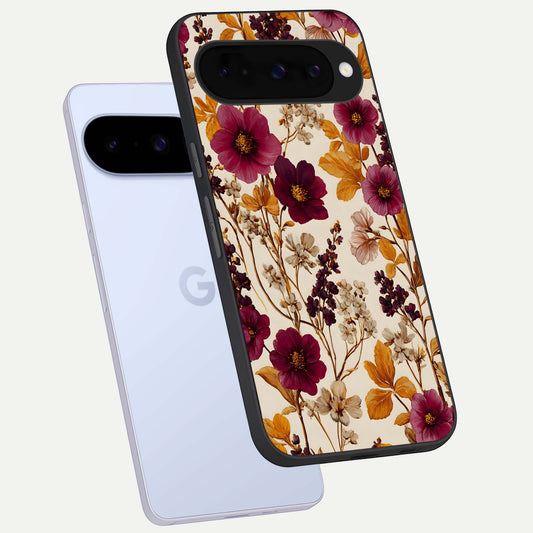  Autumn Wine Bloom phone case For Google Pixel 10 showing premium glass back cover with detailed artwork