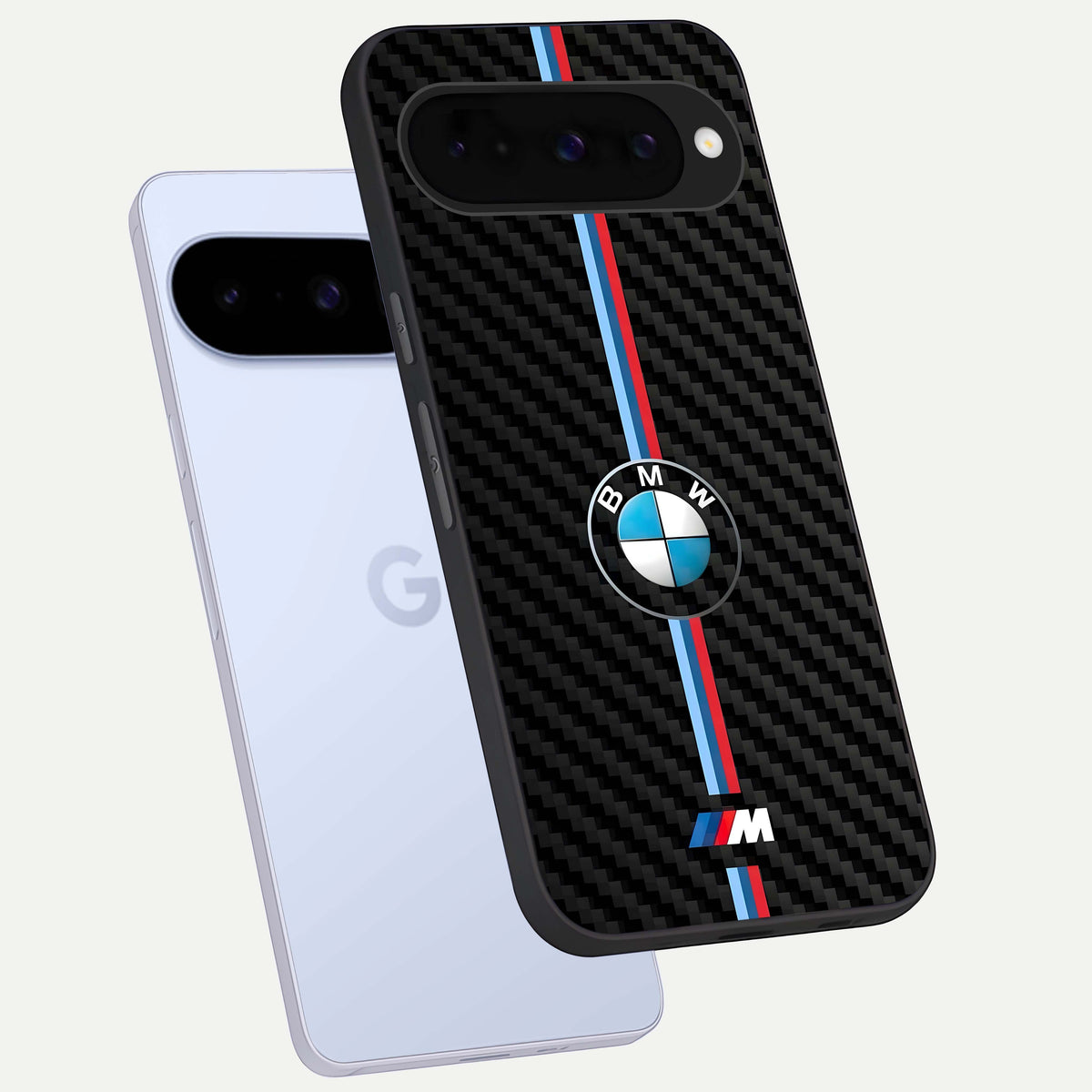  BMW Pattern phone case For Google Pixel 10 showing premium glass back cover with detailed artwork