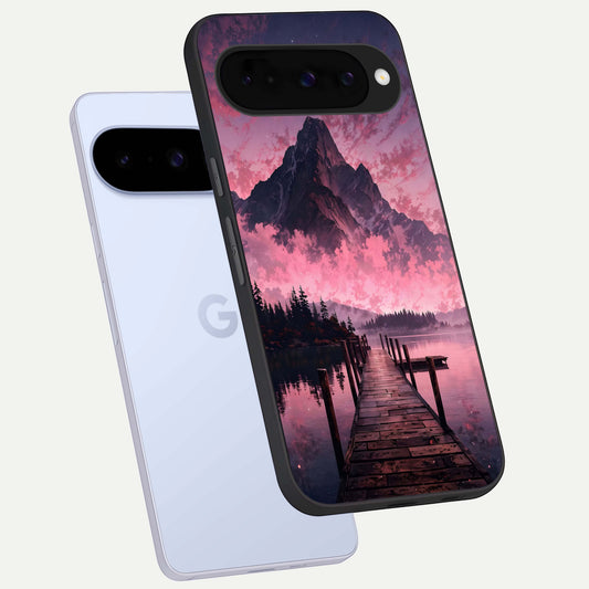  Beautiful Mountain View phone case For Google Pixel 10 showing premium glass back cover with detailed artwork