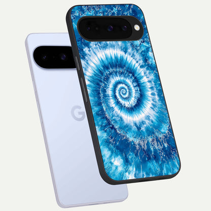 Blue Galaxy Wave phone case For Google Pixel 10 showing premium glass back cover with detailed artwork