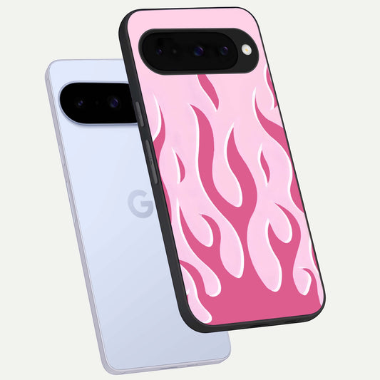 Blush Flame Energy phone case For Google Pixel 10 showing premium glass back cover with detailed artwork
