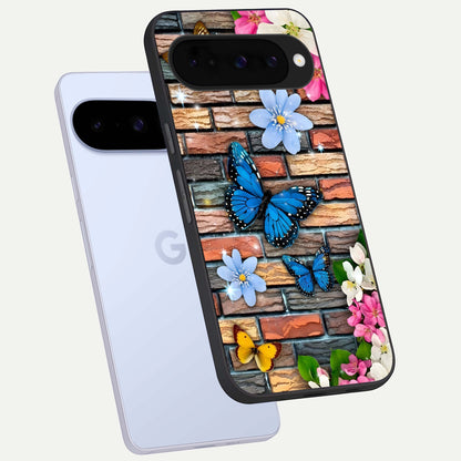  Brick Bloom Flight phone case For Google Pixel 10 showing premium glass back cover with detailed artwork