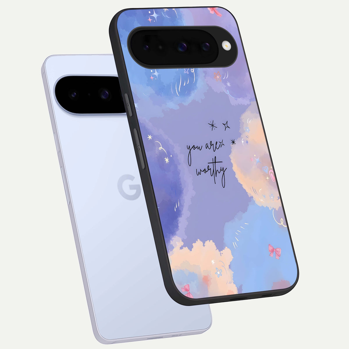  Celestial Cloud Magic phone case For Google Pixel 10 showing premium glass back cover with detailed artwork