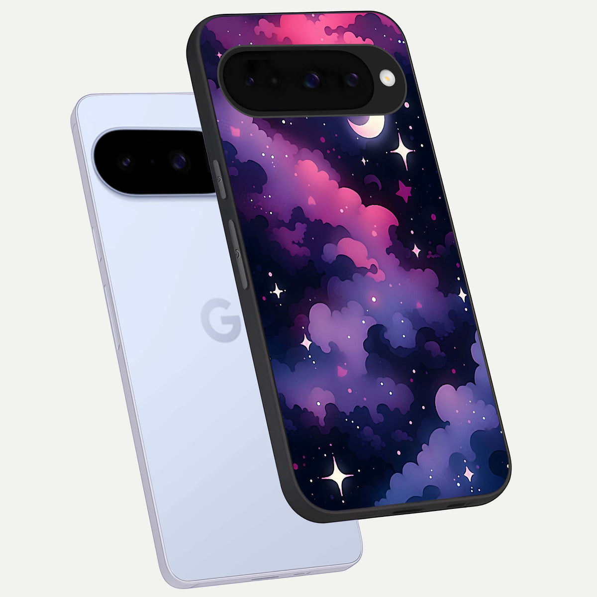  Celestial Moon Magic phone case For Google Pixel 10 showing premium glass back cover with detailed artwork