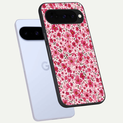  Cherry Blossom Charm phone case For Google Pixel 10 showing premium glass back cover with detailed artwork