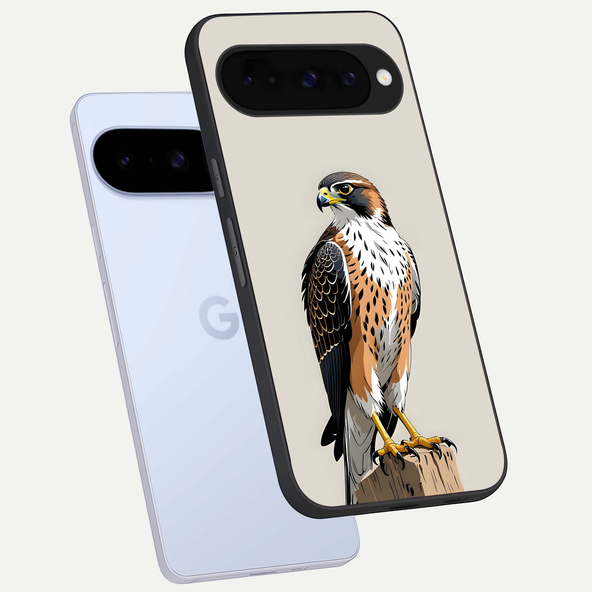  Clever Eagle phone case For Google Pixel 10 showing premium glass back cover with detailed artwork