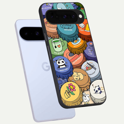 Coins Patterns phone case For Google Pixel 10 showing premium glass back cover with detailed artwork