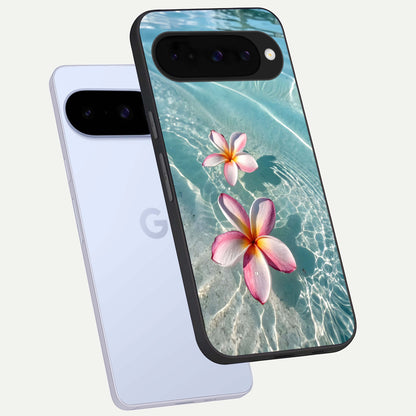  Floating Bloom Bliss phone case For Google Pixel 10 showing premium glass back cover with detailed artwork