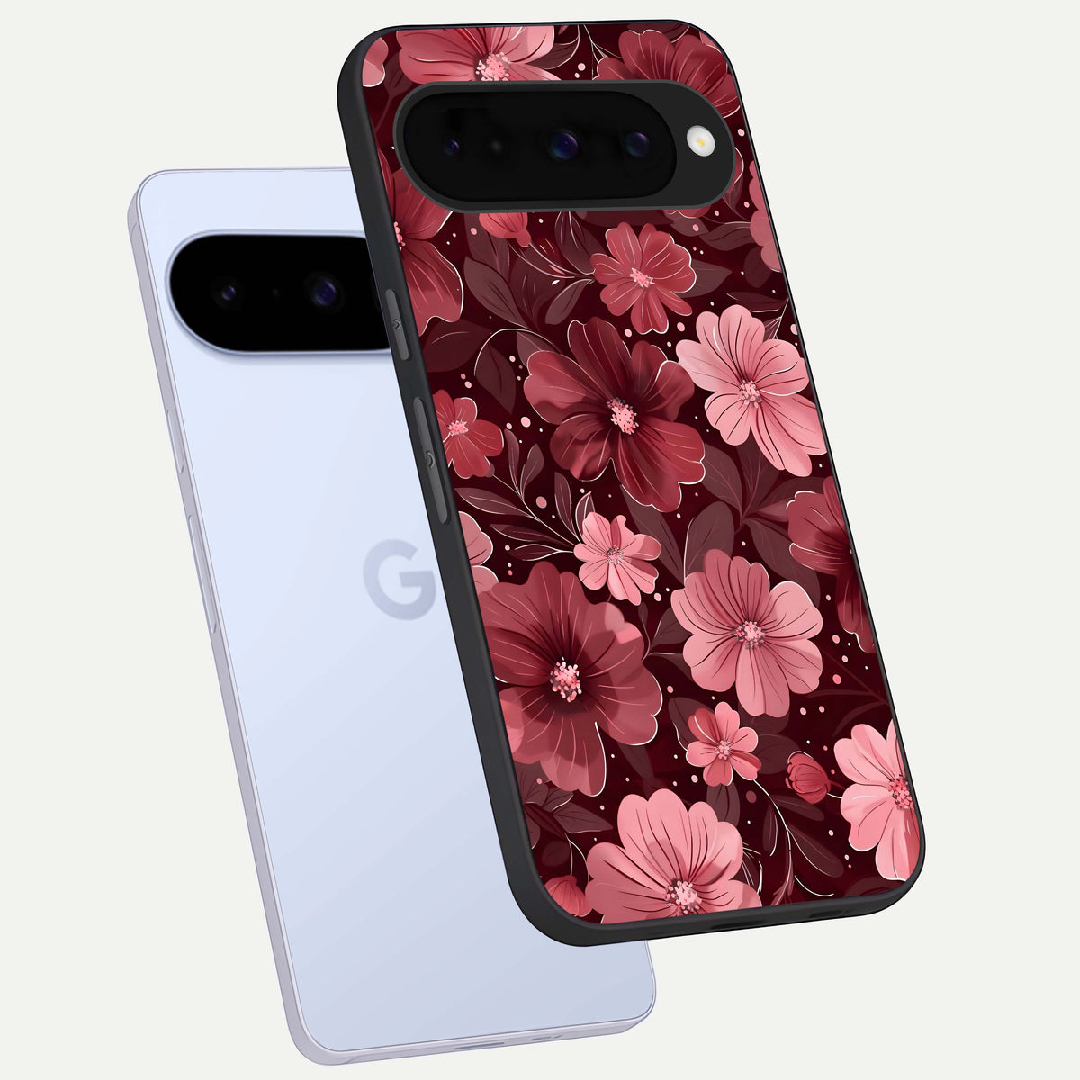  Flower Blush Bloom phone case For Google Pixel 10 showing premium glass back cover with detailed artwork