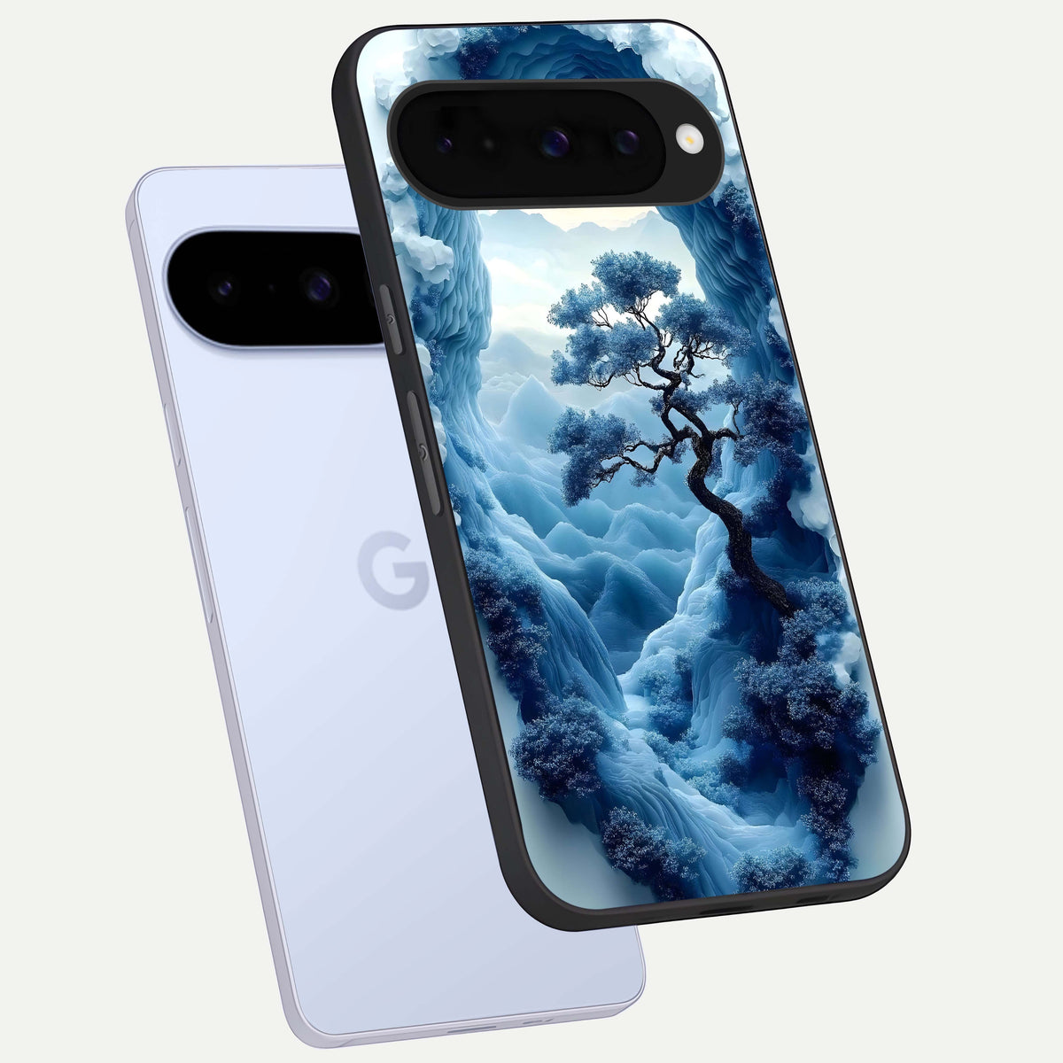  Frozen Serenity Gate phone case For Google Pixel 10 showing premium glass back cover with detailed artwork