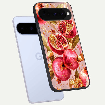  Golden Bloom Glow phone case For Google Pixel 10 showing premium glass back cover with detailed artwork