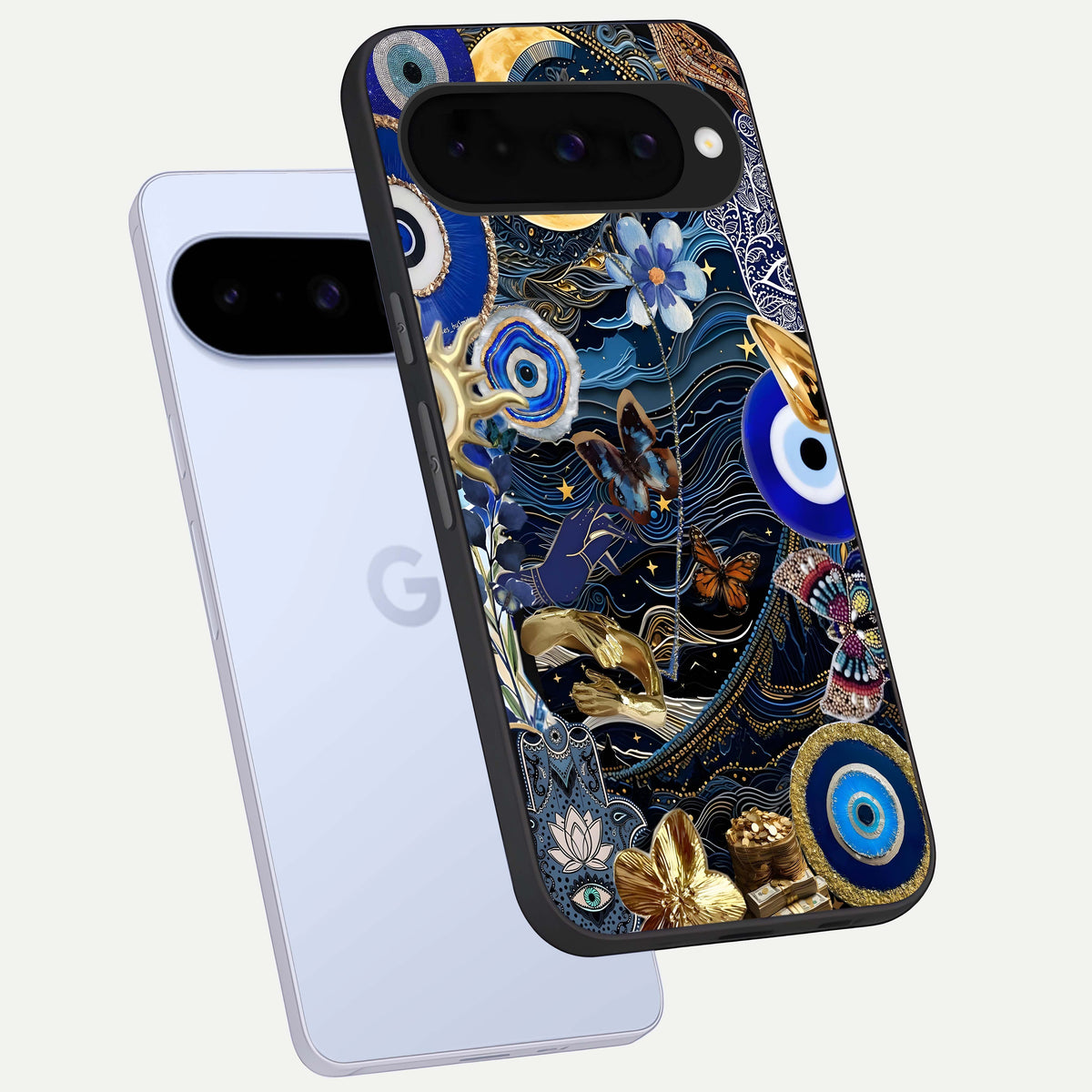 Golden Moon Magic phone case For Google Pixel 10 showing premium glass back cover with detailed artwork