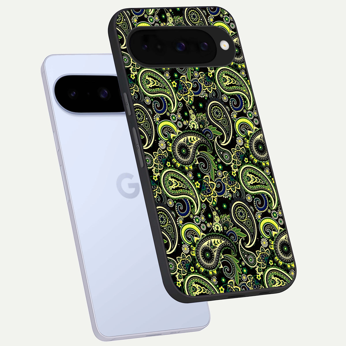  Green Lemon phone case For Google Pixel 10 showing premium glass back cover with detailed artwork