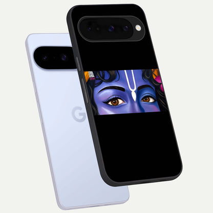  Krishna Eye phone case For Google Pixel 10 showing premium glass back cover with detailed artwork
