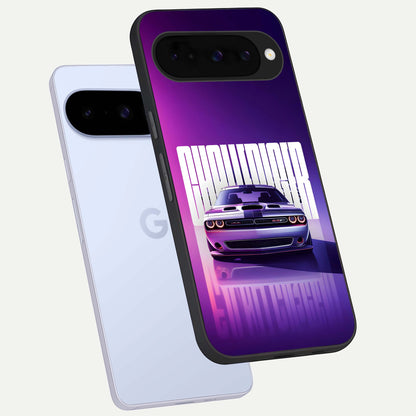  Midnight Muscle Ride phone case For Google Pixel 10 showing premium glass back cover with detailed artwork