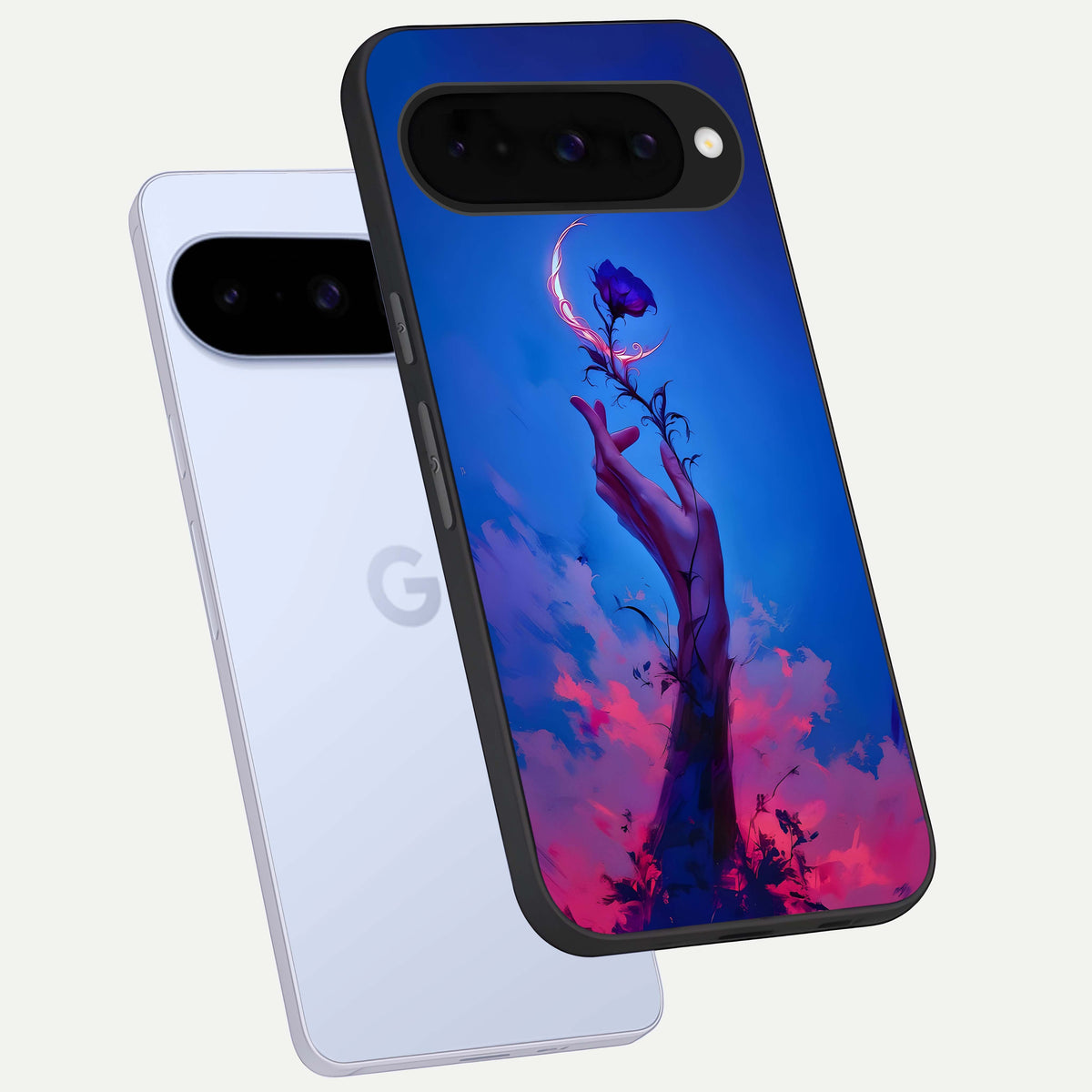  Mystic Hand phone case For Google Pixel 10 showing premium glass back cover with detailed artwork