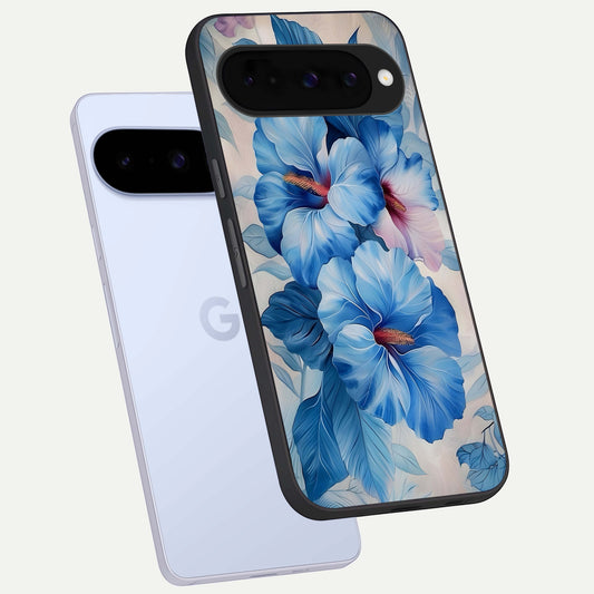  Ocean Hibiscus Grace phone case For Google Pixel 10 showing premium glass back cover with detailed artwork