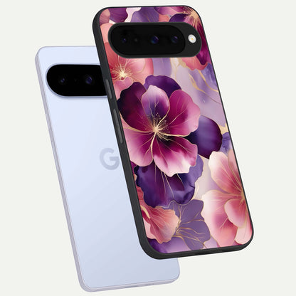  Pink Bouquet Florals phone case For Google Pixel 10 showing premium glass back cover with detailed artwork