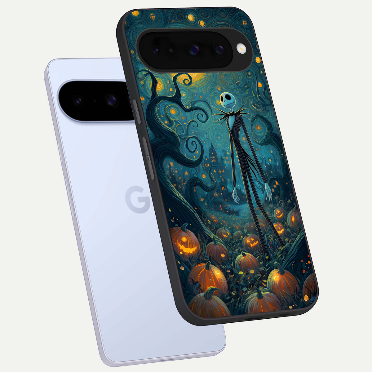  Pumpkin Moonlight Tale phone case For Google Pixel 10 showing premium glass back cover with detailed artwork