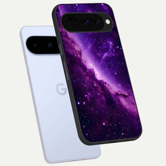  Purple Shade Sky phone case For Google Pixel 10 showing premium glass back cover with detailed artwork