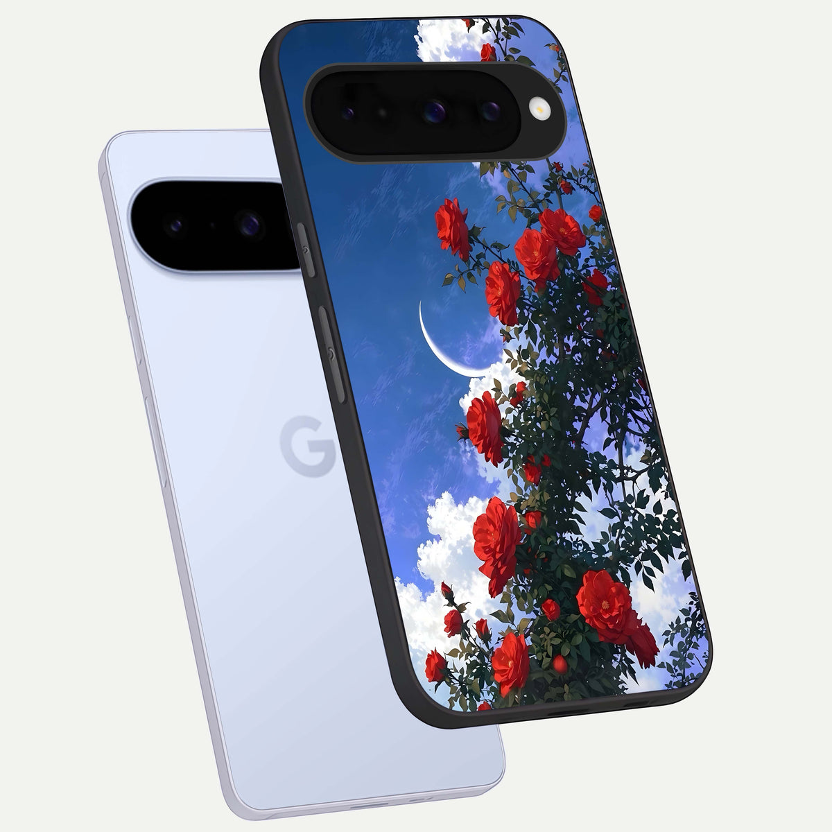 Rose Drift Flowers phone case For Google Pixel 10 showing premium glass back cover with detailed artwork