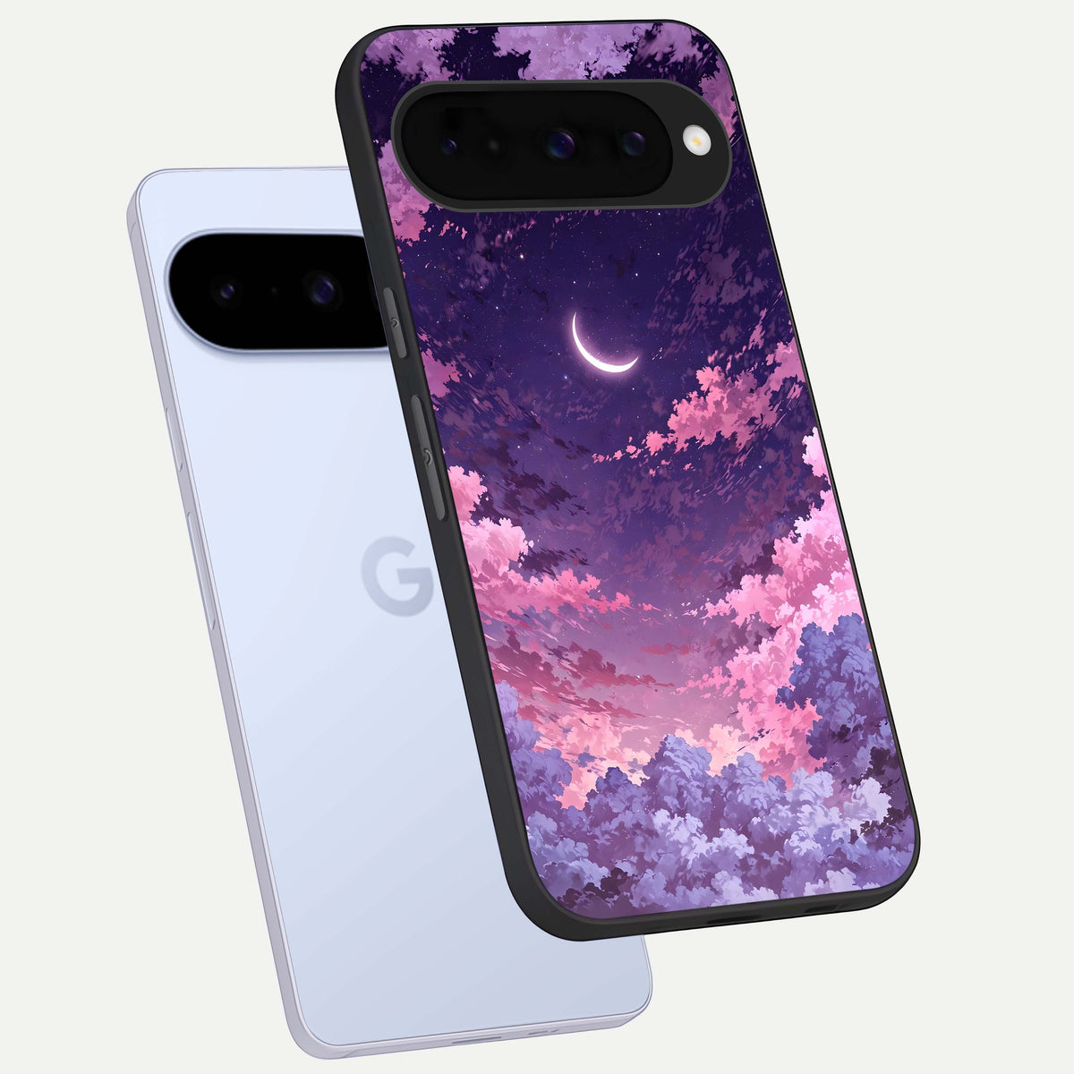  Sky Drift Clouds phone case For Google Pixel 10 showing premium glass back cover with detailed artwork