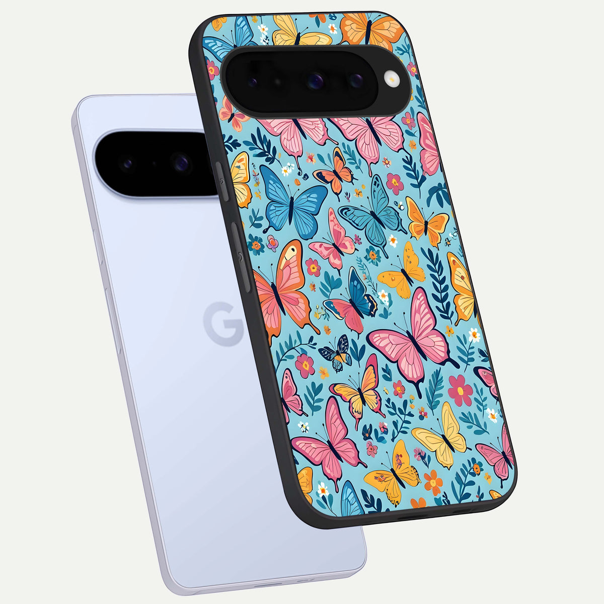  Spring Wing Garden phone case For Google Pixel 10 showing premium glass back cover with detailed artwork