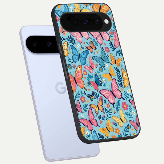  Spring Wing Garden phone case For Google Pixel 10 showing premium glass back cover with detailed artwork