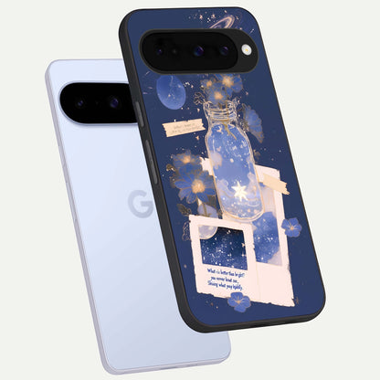  Starlit Cosmic Jar phone case For Google Pixel 10 showing premium glass back cover with detailed artwork