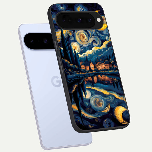  Starry Sky Serenity phone case For Google Pixel 10 showing premium glass back cover with detailed artwork