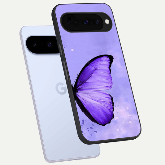  Violet Dream Wing phone case For Google Pixel 10 showing premium glass back cover with detailed artwork