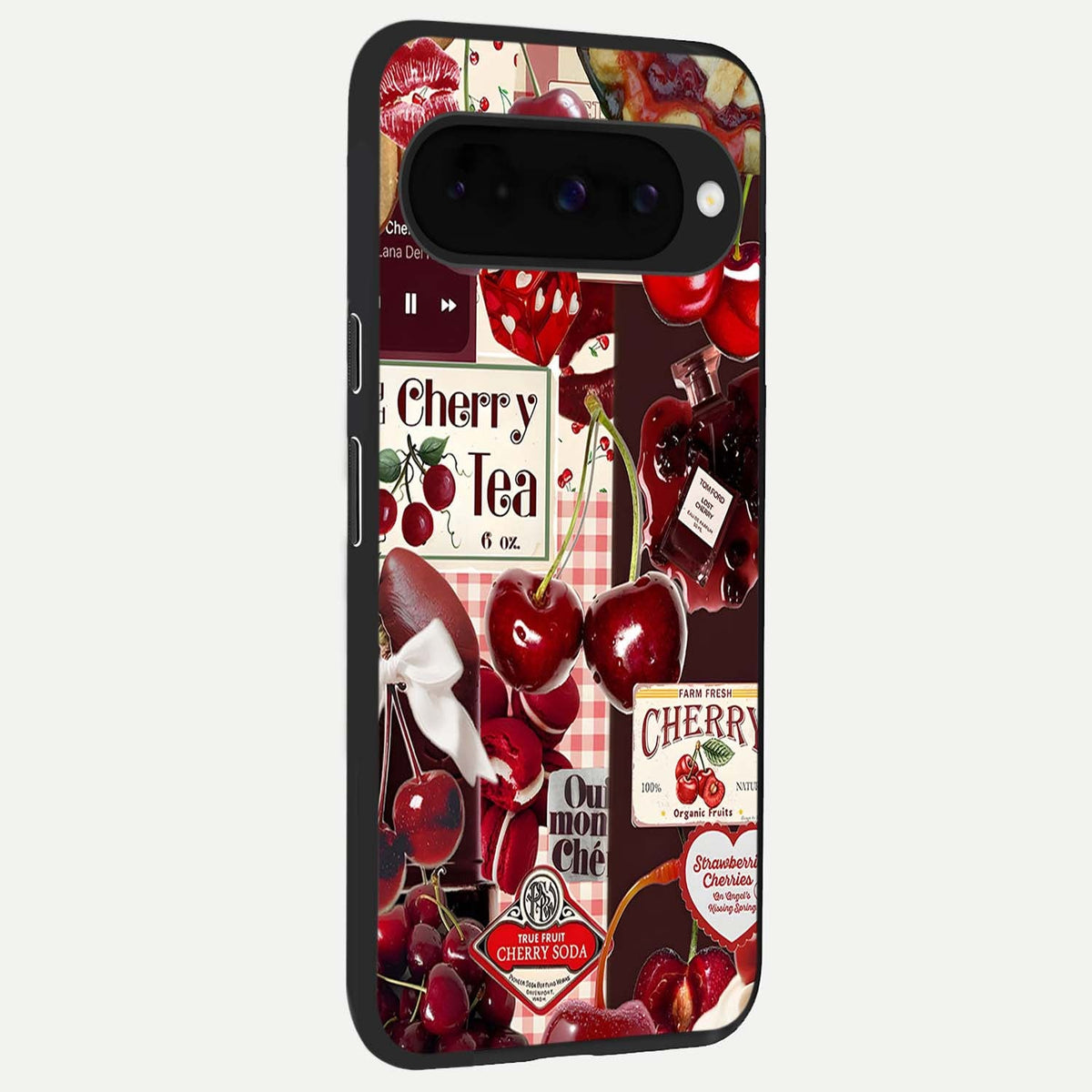  Aesthetic Cherry Tea back cover For Google Pixel 10 slim fit glass case with vibrant aesthetic design