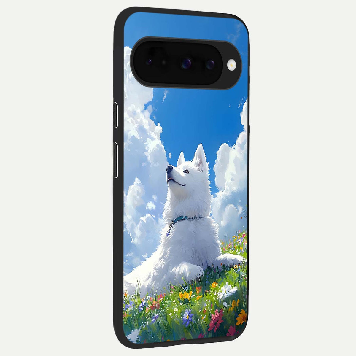  Blissful Cloud Pup back cover For Google Pixel 10 slim fit glass case with vibrant aesthetic design