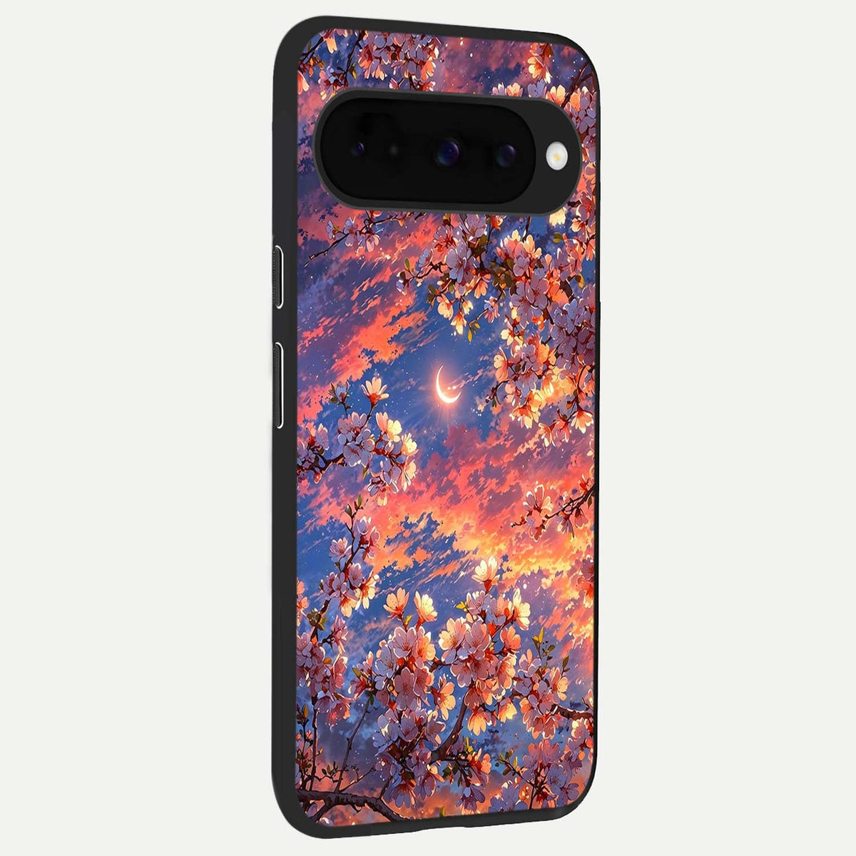  Celestial Sakura Sunset back cover For Google Pixel 10 slim fit glass case with vibrant aesthetic design