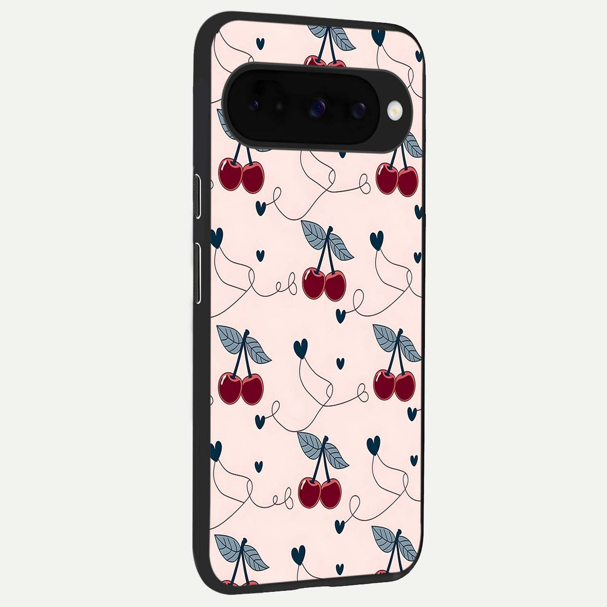 Cherry Heart Line back cover For Google Pixel 10 slim fit glass case with vibrant aesthetic design