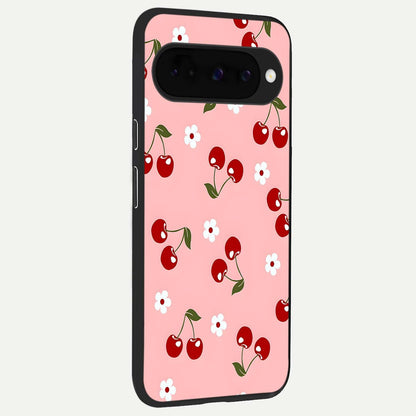  Cherry Love Mood back cover For Google Pixel 10 slim fit glass case with vibrant aesthetic design