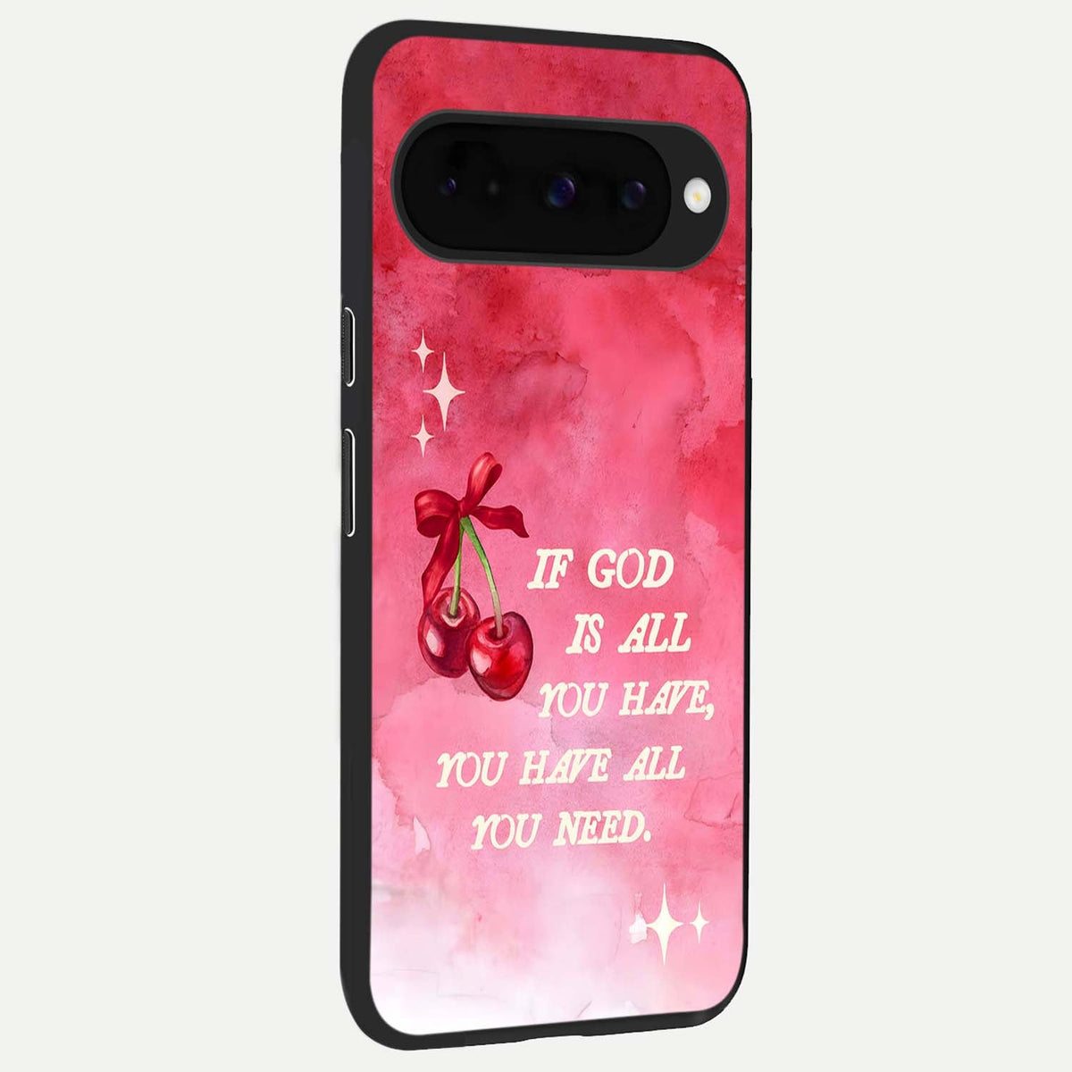  Cherry Quote back cover For Google Pixel 10 slim fit glass case with vibrant aesthetic design