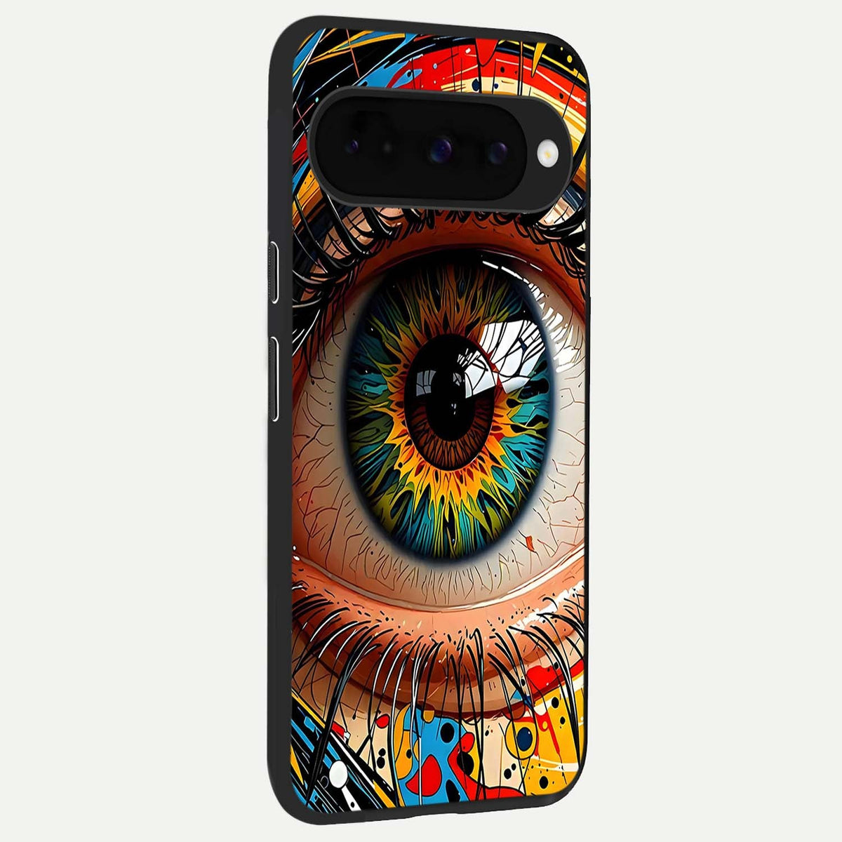  Colorful Eye back cover For Google Pixel 10 slim fit glass case with vibrant aesthetic design