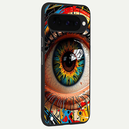  Colorful Eye back cover For Google Pixel 10 slim fit glass case with vibrant aesthetic design