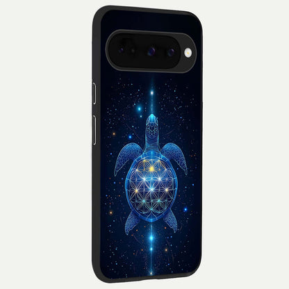  Crimson Blue Turtle back cover For Google Pixel 10 slim fit glass case with vibrant aesthetic design