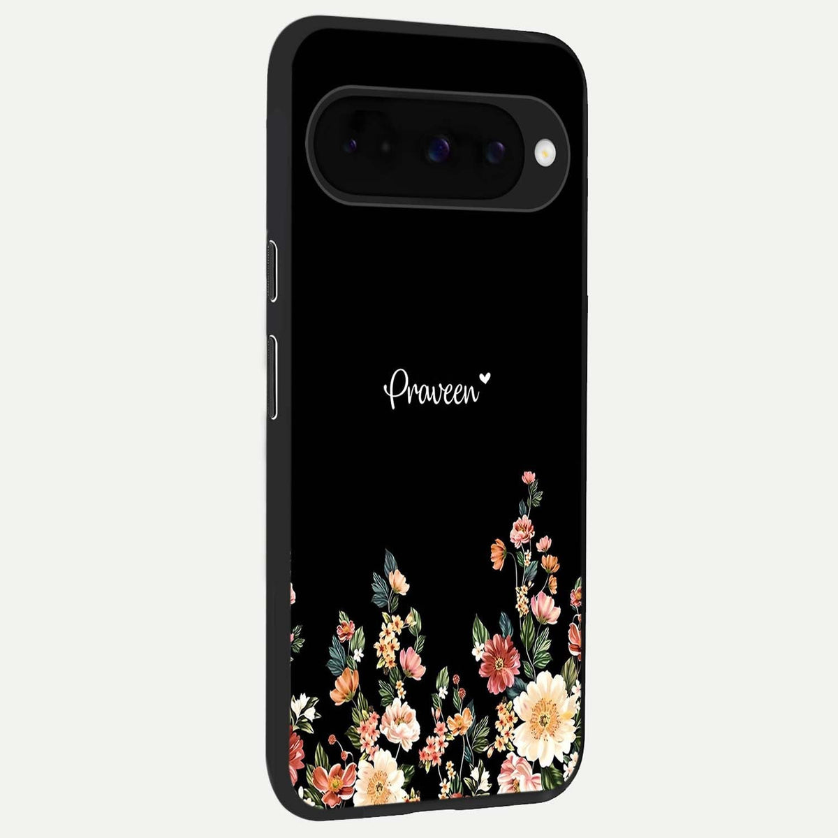  Floral Design Personalized Custom Name back cover For Google Pixel 10 slim fit glass case with vibrant aesthetic design