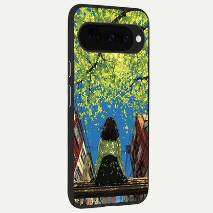  Golden Leaves Glow back cover For Google Pixel 10 slim fit glass case with vibrant aesthetic design