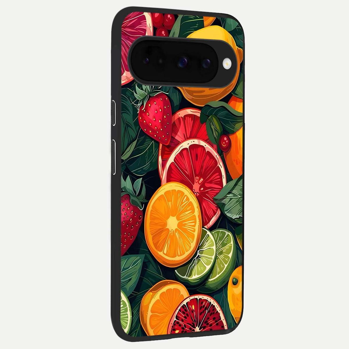  Multiple Fruits back cover For Google Pixel 10 slim fit glass case with vibrant aesthetic design