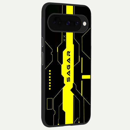  Neon CYBERPUNK Custom Name back cover For Google Pixel 10 slim fit glass case with vibrant aesthetic design