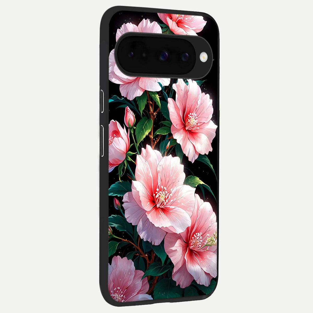  Peach Flower back cover For Google Pixel 10 slim fit glass case with vibrant aesthetic design