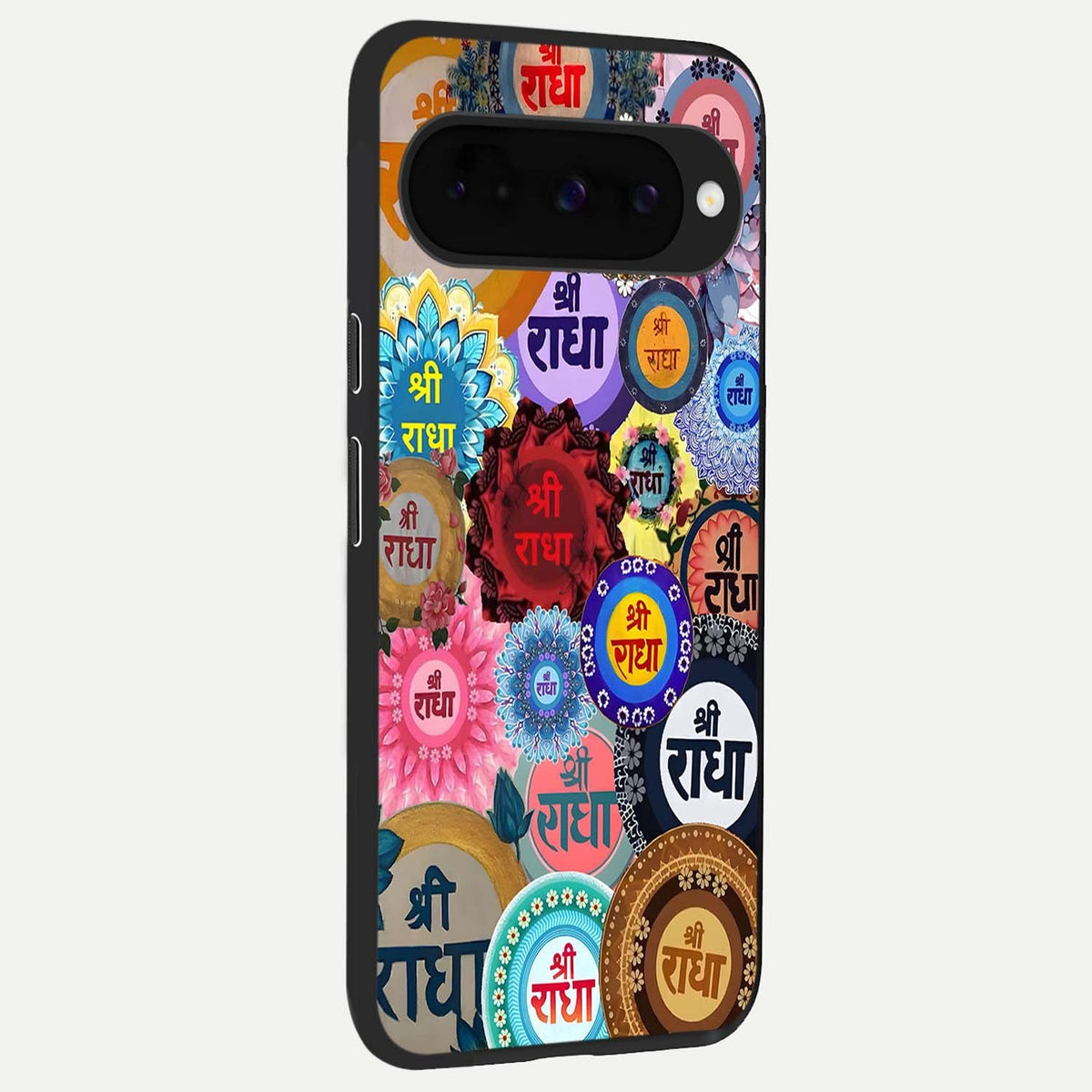  Radha Divine Bloom back cover For Google Pixel 10 slim fit glass case with vibrant aesthetic design