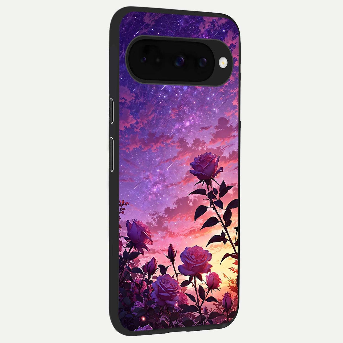  Starlit Rose Twilight back cover For Google Pixel 10 slim fit glass case with vibrant aesthetic design