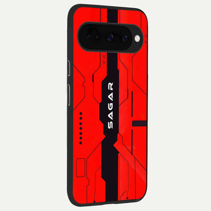  Voltage Rise CYBERPUNK Custom Name back cover For Google Pixel 10 slim fit personalized glass case with bold cyberpunk design